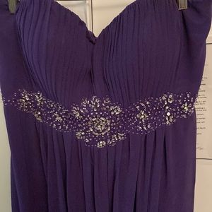 Fiesta  Strapless Purple Sequin Prom Dress